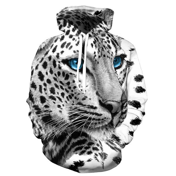 

jaguar pattern 3d printing hoodie visual impact party punk goth round neck american sweater hoodie, Black