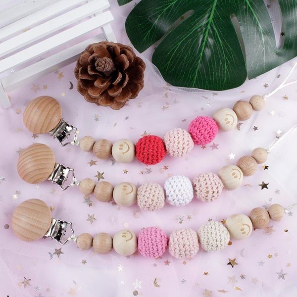 

pacifiers# handmade bpa beech wood pacifier clips safe teething chain baby teether eco-friendly dummy holder for gifts