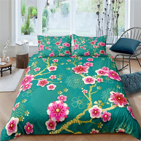 

bedding sets home living luxury flower print 2/3pcs soft duvet cover pillowcase  and king size kids set eu/us/au