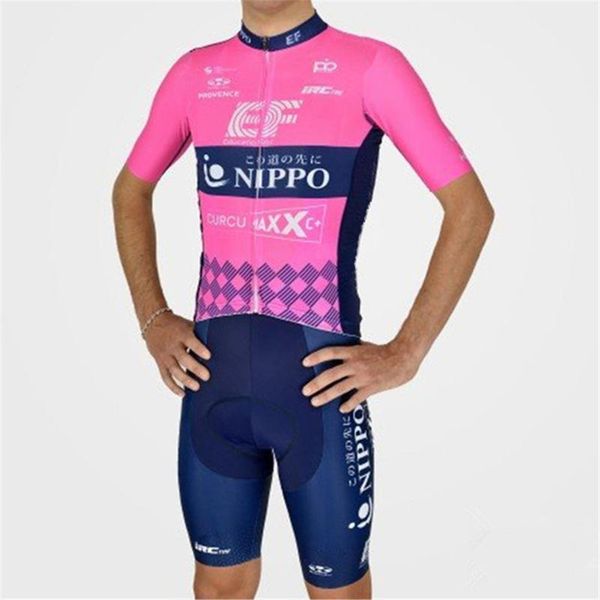 

racing sets 2021ef girl team kit men cycling jersey short sleeve nippo summer shorts mtb uci bike set, Black;blue