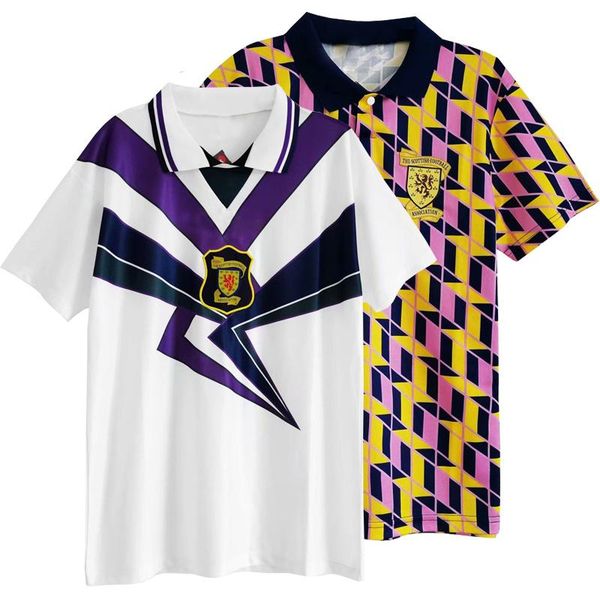 

men's t-shirts retro high qualit t-shirt 1988-90 1996 scotland customize gary mcallister darren jackson mccoist hendry john collins, White;black