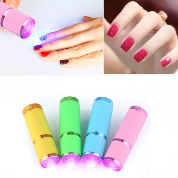 

portable mini led purple light nail dryer curing lamp torch for uv gel polish art machine kits