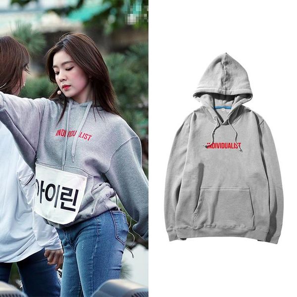 

women's hoodies & sweatshirts korean k kpop red velvet irene hoodie women long sleeve pullovers harajuku streetwear k- hooded, Black