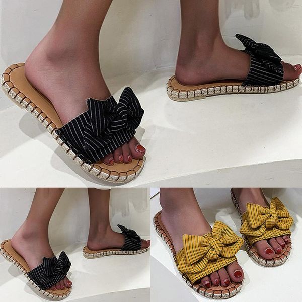 

sandals ladies summer fashion refreshing shoes sandal for women's big size bow and slippers, Black