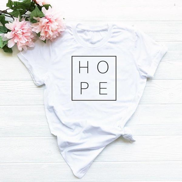 

women's t-shirt tshirt graphic tees women shirts t shirt print hope short sleeve plus size black harajuku clothes aesthetic, White