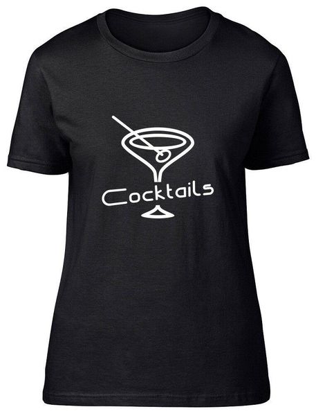 

cocktails womens ladies fitted t-shirt men's t-shirts, White;black