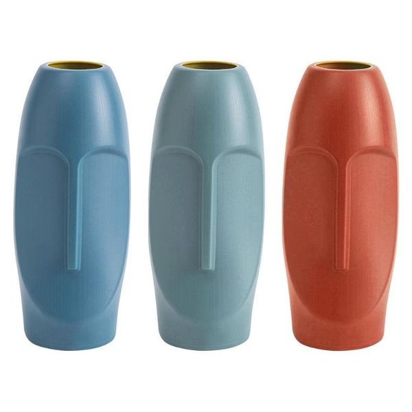 

vases nordic style face abstract flower vase plastic imitation ceramic pot arrangement home decoration