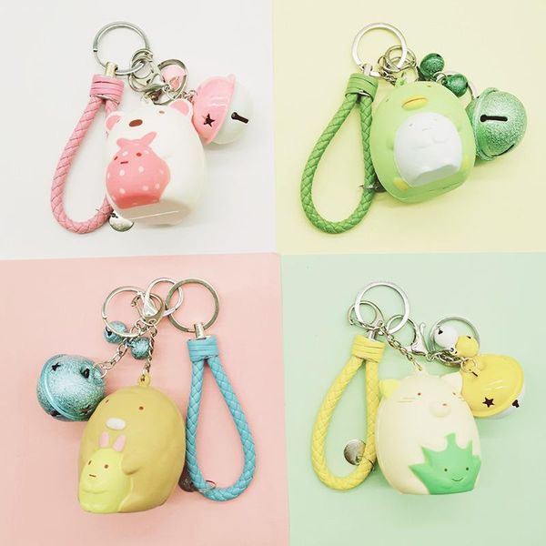 

keychains 40pcs/lot anime cute sumikkogurashi squishy keychain kawaii slow rising squishies key ring stress relax relief toys, Silver