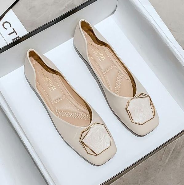 

designer woman summer loafers sequined shallow mouth square toe low casual shoes flat heel soft leather single shoes plus size 35~42, Black