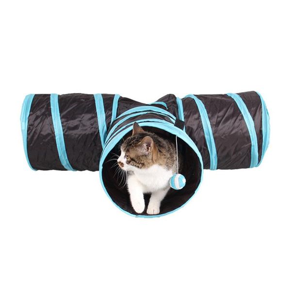 

cat toys pet tunnel 3 way y shape foldable puppy animal dog kitten play toy exercise cave for small pets