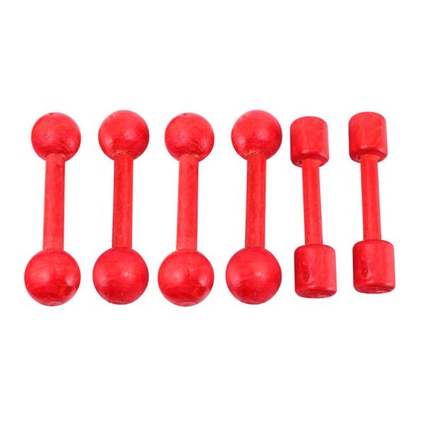 

6pcs kid dumbbell gymnastic red portable wooden for sport fitness exercise dumbbells