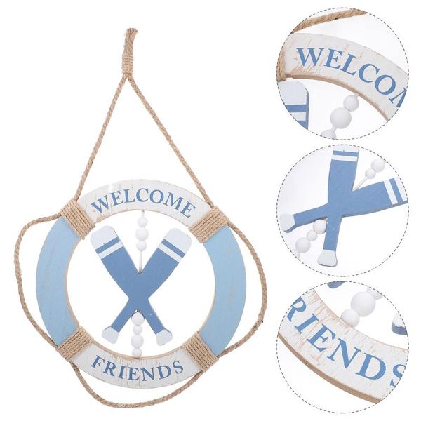 

party favor 1 pc decorative wooden life buoy wall hanging ornament ring decoration