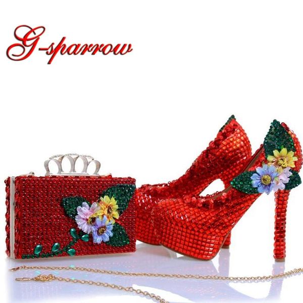 

dress shoes design red rhinestone heels with matching bag appliques and crystal wedding bridal party prom pumps clutch, Black
