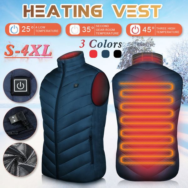 

men's electric heating vt, usb svels et, outdoor warm winter cloth, mountaineering cloth., Black;white