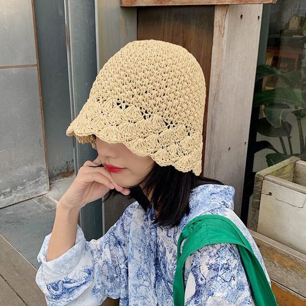 

wide brim hats summer women holiday straw lady fisherman's hat sun visor cap casual style bucket beach outdoor girls accessories, Blue;gray