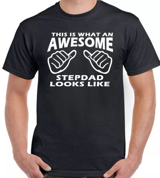

this is what an awesome stepdad looks like mens t-shirt funny step dad, White;black