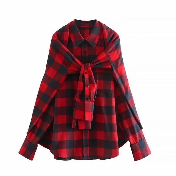 

europe and the united states autumn women's retro multi-purpose long-sleeved plaid shirt college style 210521, White