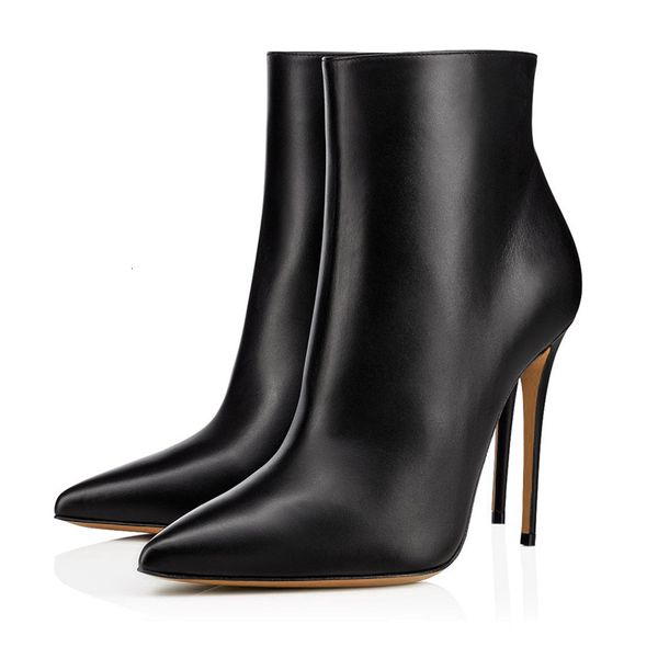 

boot tape finished leathers high meade leather short boots, Black