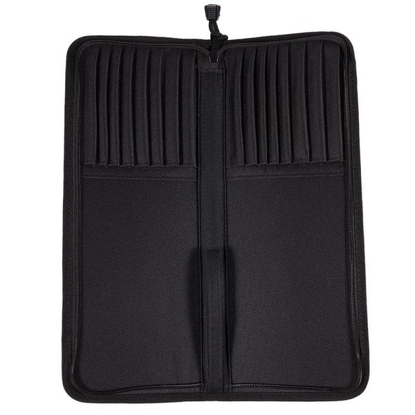 

pencil bags foldable oxford cloth zipper artist brush bag case holder - black