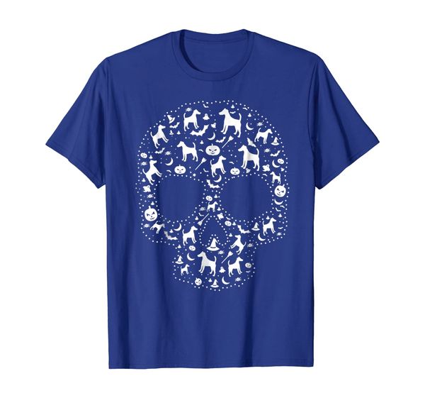 

pooch sugar skull t-shirt cute smooth fox terrier dog, White;black