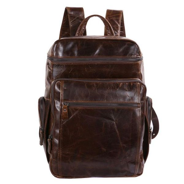 

backpack vintage natural genuine leather backpacks men real cow school bags shoulder bag weekend travel