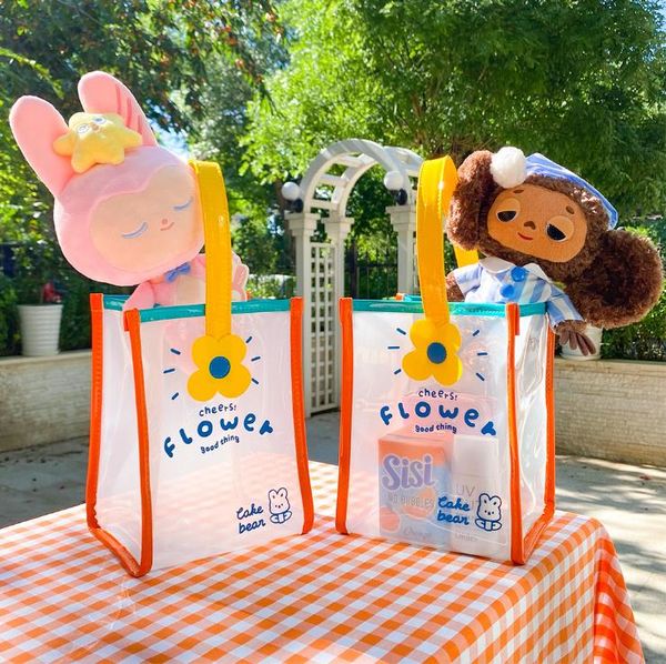 

shoulder bags flower jelly handbag cute transparent girl heart