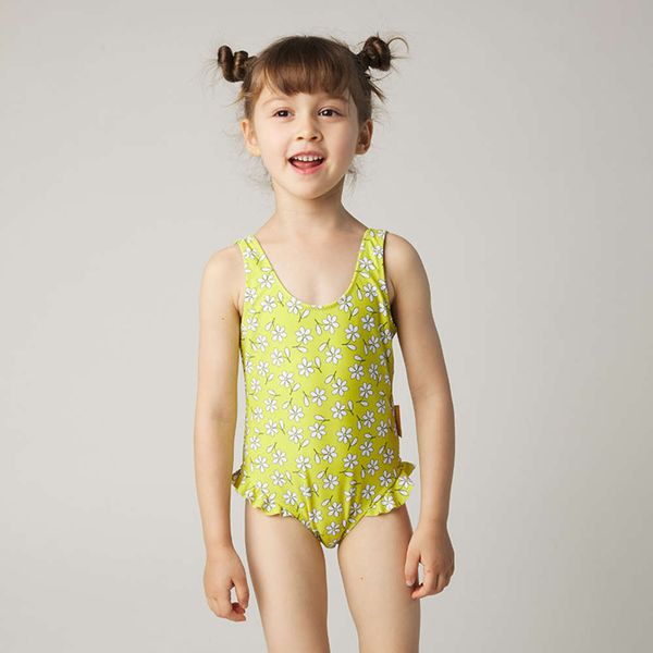 

children's suit children's one piece girl's flash swimsuit nylon printing 3-7 children 2041, Black