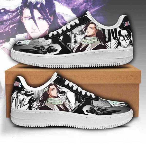 

custom shoes anime fan diy sneakers byakuya bleach shoes gift idea men's lightweight running casual knit breathable