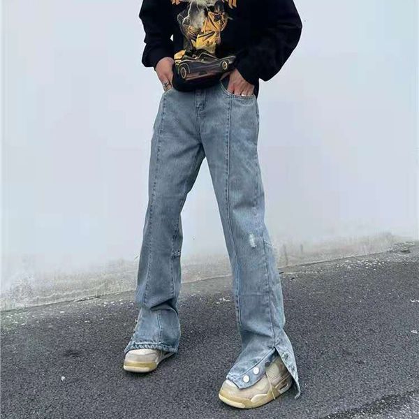 

men's jeans washed jeans embroidered hip hop style for men and women svrr, Blue