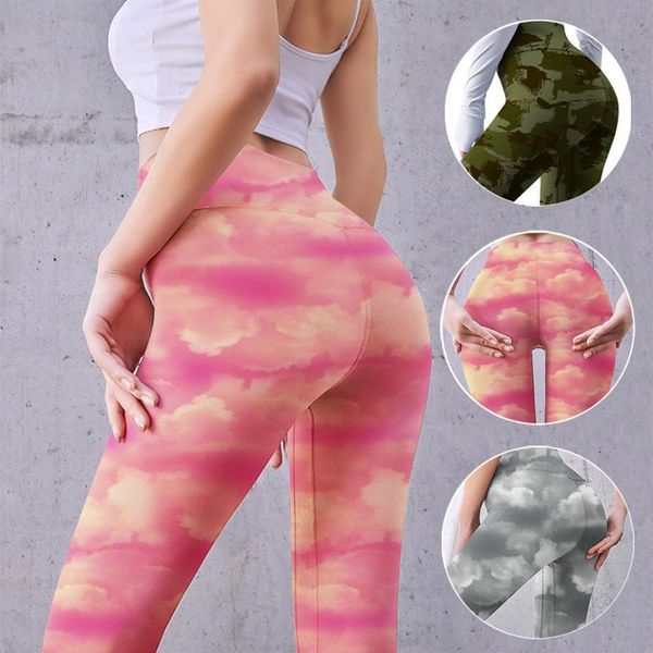 

yoga outfit seamless printing hip lift pants high waist tight leggings gym fitness women workout running tights sport