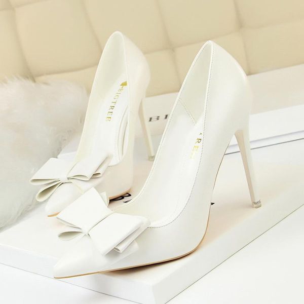 

dress shoes bow woman pumps high heels women stiletto casual office basic pump ladies, Black