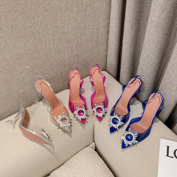 

sandals olige 2021 summer women's high-heeled fashion pvc blingbling sunflower shoes, Black