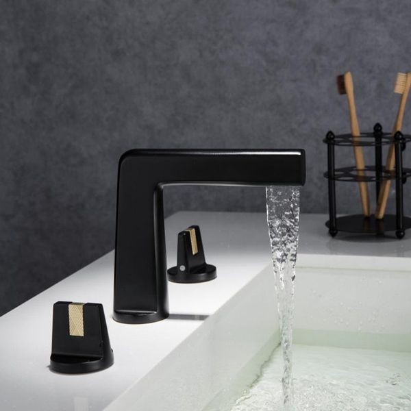 

innovative fashion 3 holes 2 handles bathroom sink faucet brass cold basin mixer tap faucets