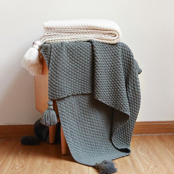 

solid color throw blanket knitted sofa cover office lunch break leisure for bedroom bed spread nordic simplicity shawl blankets