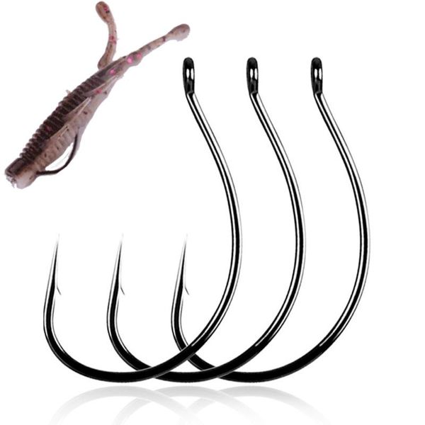 

fishing hooks 50pcs crank barbed hook lure big bass for accessories tackle carbon steel goods gap worm wide