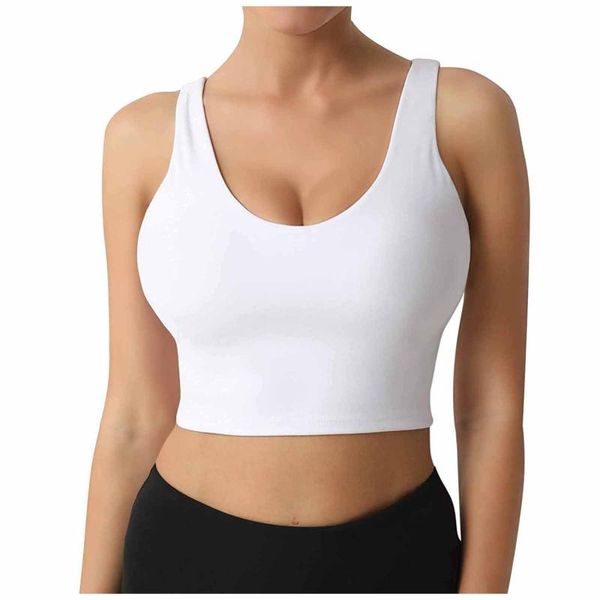

yoga outfit 2pcs push up vest woman high impact sports bra cross-back gym workout running push-up crop quick dry stretchy fitness top