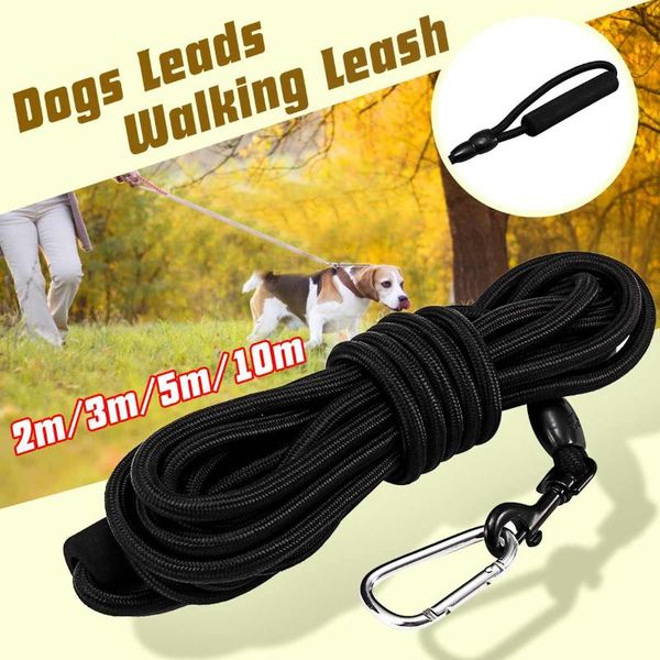 

dog collars & leashes long nylon leash for lanyard outdoor training pet puppy walk leading rope 3m 5m 10m lead with cotton handle