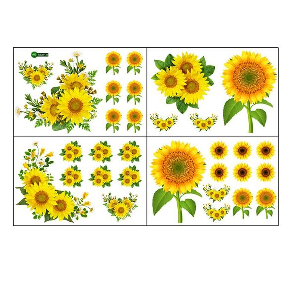 

window stickers 1 set of 4pcs sunflower removable pvc wall decoration decals