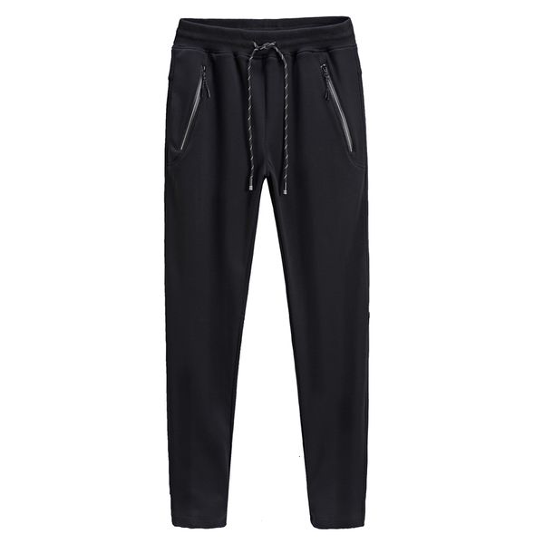 

men's men autumn winter 6xl 7xl 8xl 9xl fitness bodybuilding joggers sweatpants mens casual cotton plus velvet pants idkp, Black