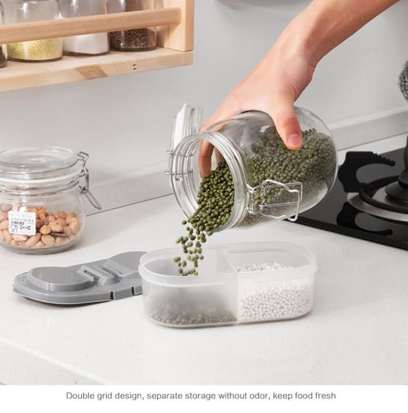 

storage bottles & jars 6 colours rice beans stoarge boxes with seal cover 2 layer refrigerator food preservation container plastic kitchen b