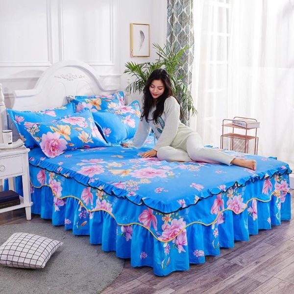 

sheets & sets 3 pcs korean version bed skirt textile sheet + case household bedding large size mattress bedspread flower f0236