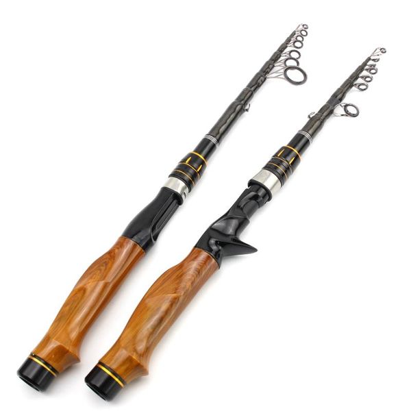 

boat fishing rods carbon spinning casting rod travel lure trout weight 5-20g carp wooden handle pole