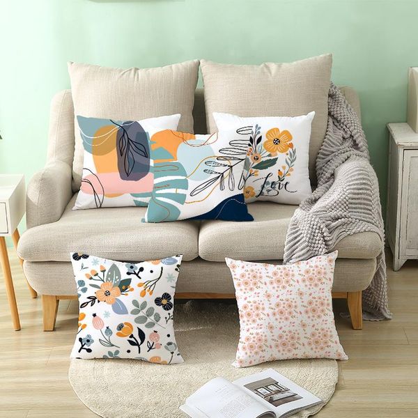 

pillow case nordic floral printed summer fashion flower cushion cover for home sofa car decorative throw pillowcases 45*45cm