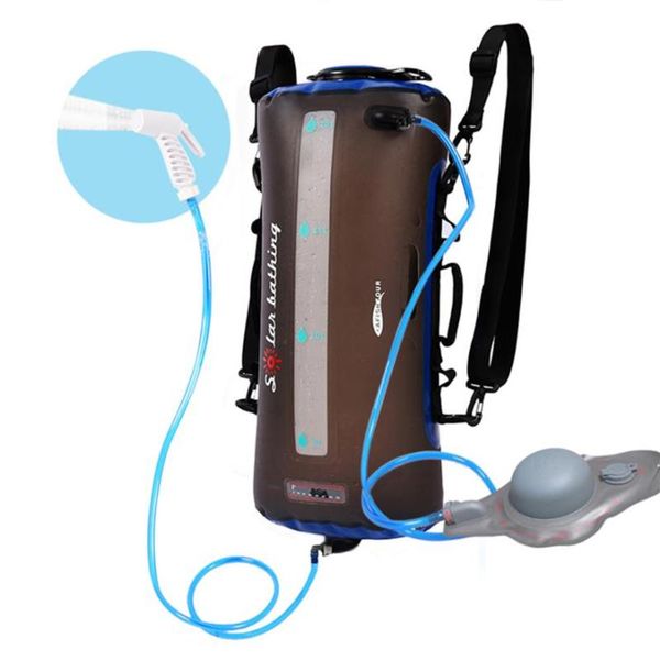

hydration packs 12l/20l portable camping shower bag water collapsible container with air pump for outdoor hiking traveling