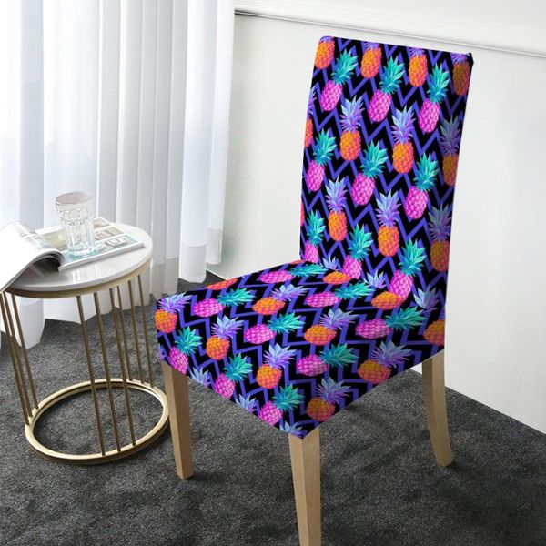 

fruit pineapple print chair cover elastic dining protector washable slipcover for christmas banquet party home decor covers