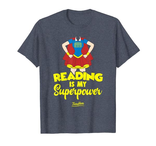 

reading is my superpower book reader funny reading t shirt, White;black