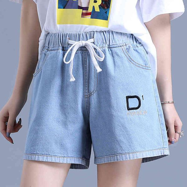 

women's shorts elastic denim 2020 new fashion korean version wear net red high waist thin a-line versatile pants, White;black