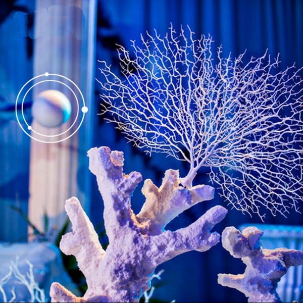 Decoração artificial Ramo de Coral Planta Falske Série Marinha Ornamento de Arte Árvore de Pavão Plástico para Casamento Tiro Adereços Janela DIY Supplies