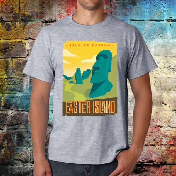 

easter island t-shirt, vintage tshirt, travel tshirt, statues, graphic tshirt, White;black