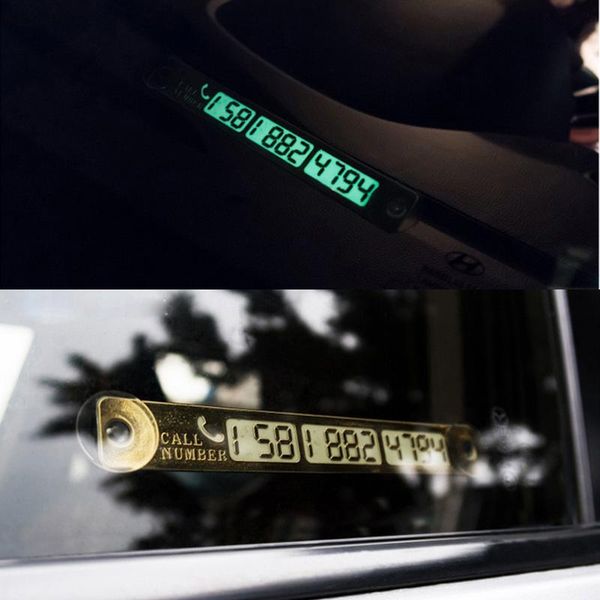

interior decorations car styling telephone number card sticker night luminous parking phone light sucker plate